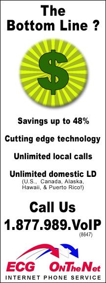 ECG On The Net, high quality VoIP plans at great prices.