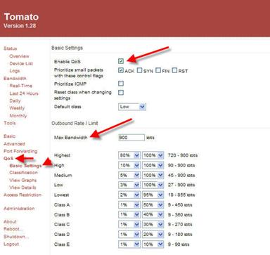 Tomato QoS settings can make VoIP connections better.