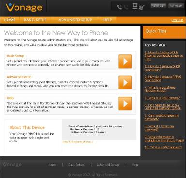 Accessing the Vonage V-Portal VDV21-VD and VDV22-VD or Vonage box.
