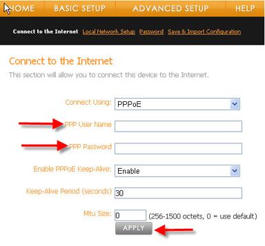 How to set Vonage to PPPoE