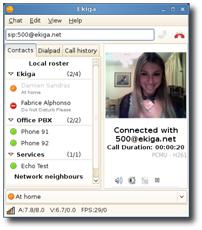 Ekiga softphone, formerly known as GnomeMeeting, is opnesource and can be used with Linux.