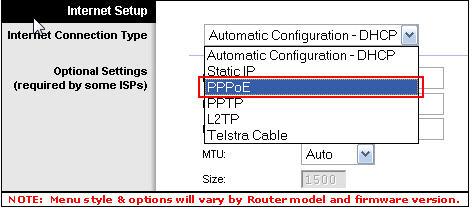 Setting DSL PPPoE on a Linksys/Cuisco router with screenshots.