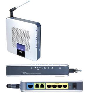 The WRT54G adds wireless capabilities to two configurable voice (FXS) ports.