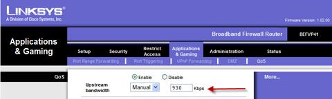 Hard set the upstrean bandwitdth to no more than 90% of actual throughput.